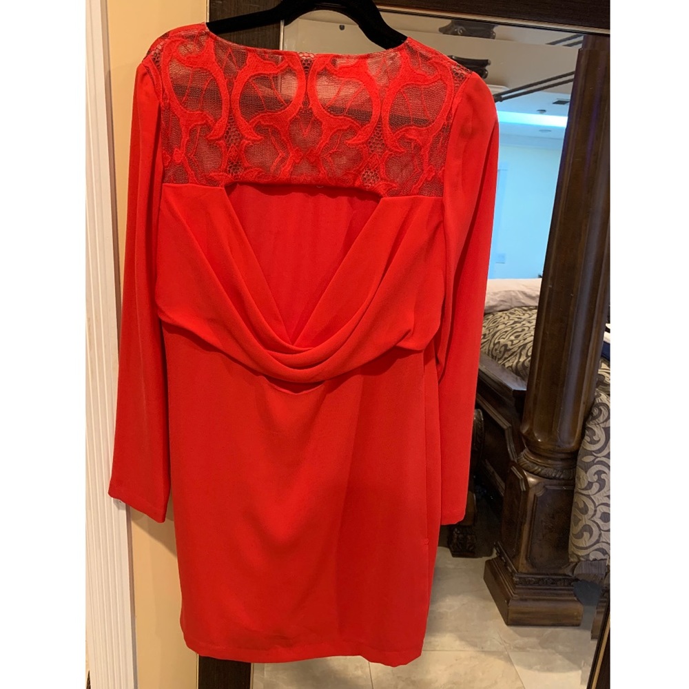 BCBGMaxAzria Red Open Back Dress
